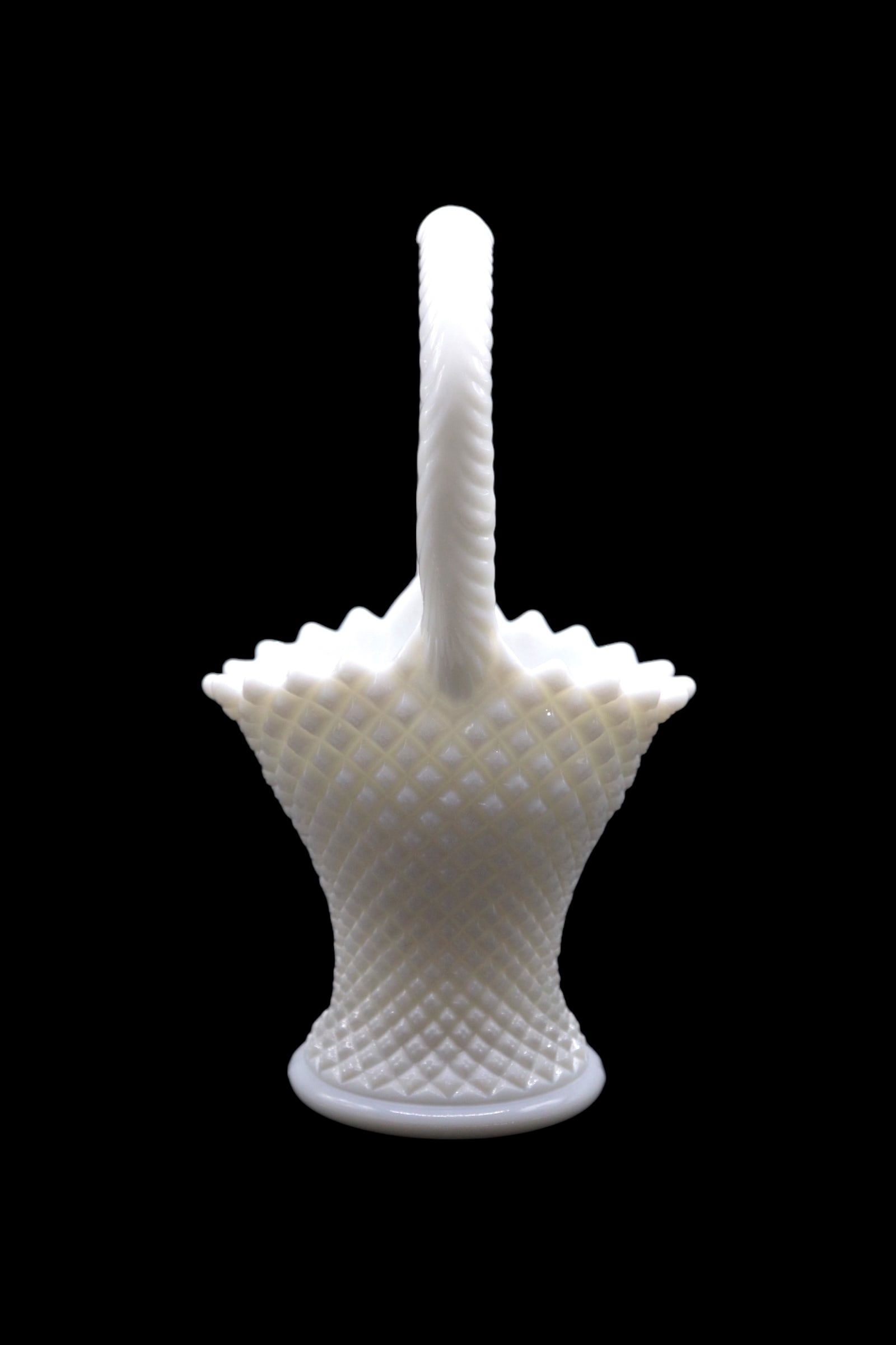Vintage Westmoreland Milk Glass English Hobnail Bridal Basket (1 of 3)