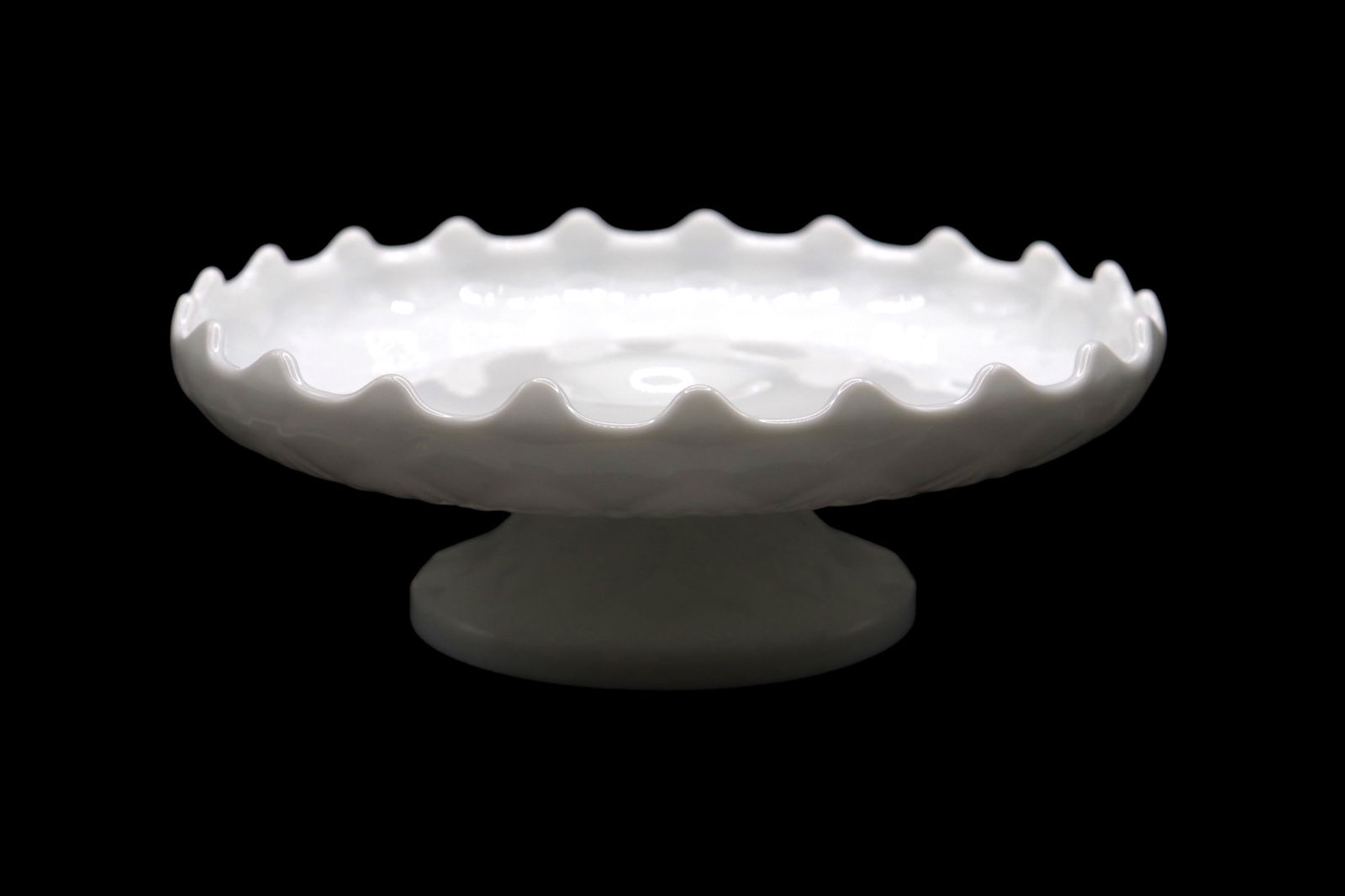 Old Virginia Glass Small White Milk Glass Pedestal Cake Stand Serving Dish (1 of 4)