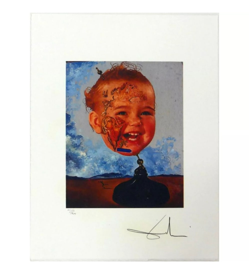 Authentic Salvador Dalí “Baby Map of the World” Signed & Numbered Lithograph (1 of 4)