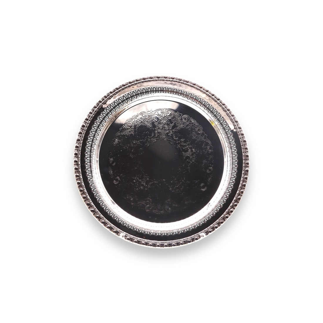 1847 Roger’s & Bro. “Mayfair” #1770 Silverplate Pierced Round Tray (1 of 4)