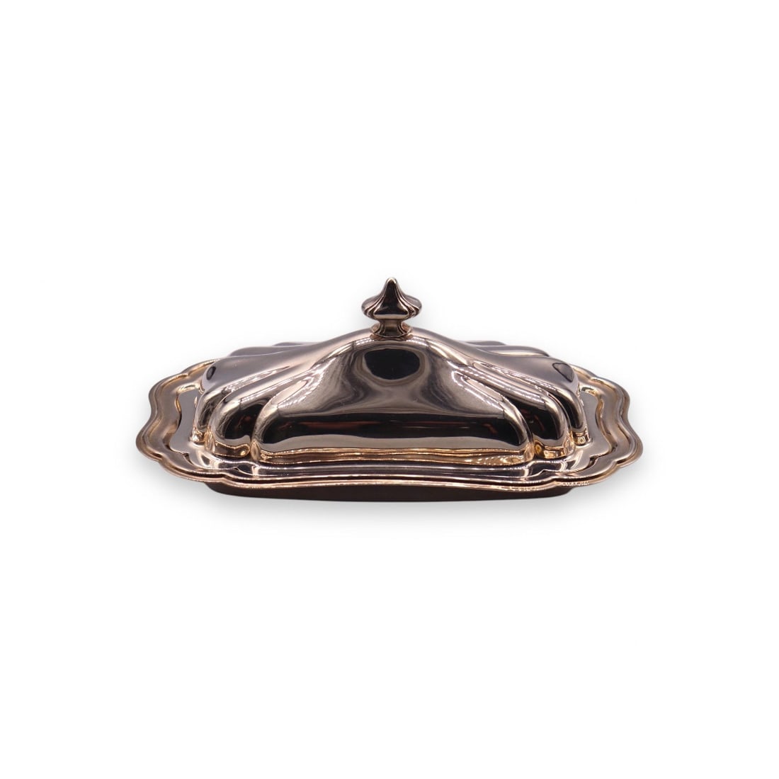 Gorham Silver “Newport” Silverplate Butter Dish w/ Glass Insert (1 of 3)