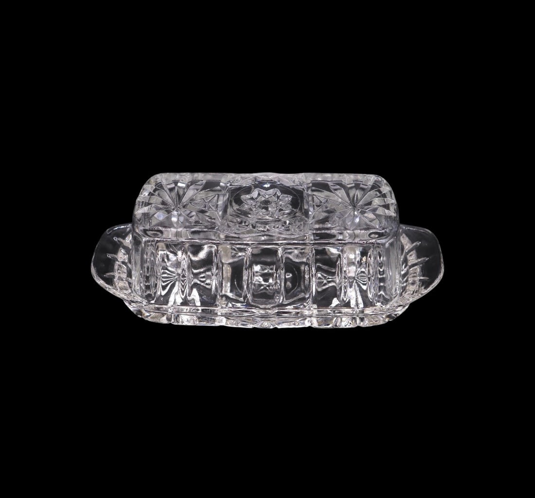 Anchor Hocking “Prescut Clear” 1/4 Pound Covered Butter Dish (1 of 2)
