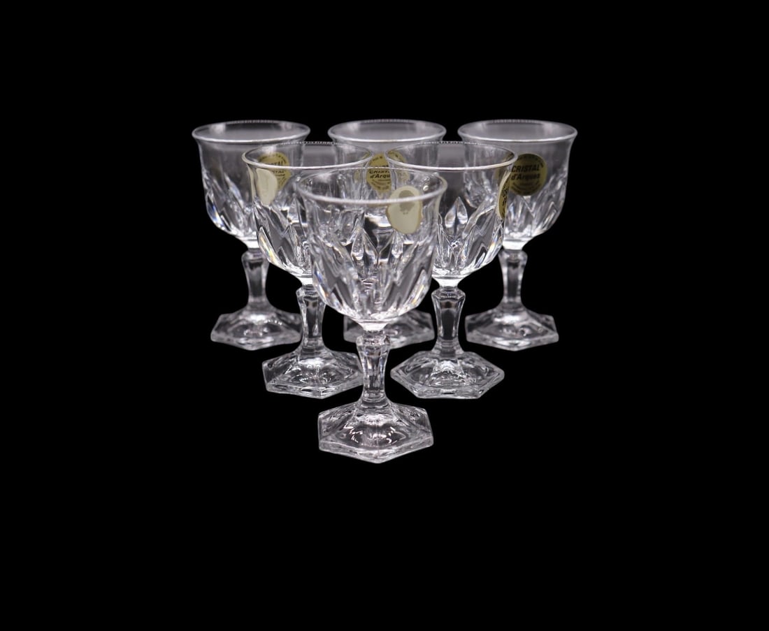 (6) Cristal D’Arques-Durand “Chaumont” Cordial Glasses w/ Original Box (1 of 2)