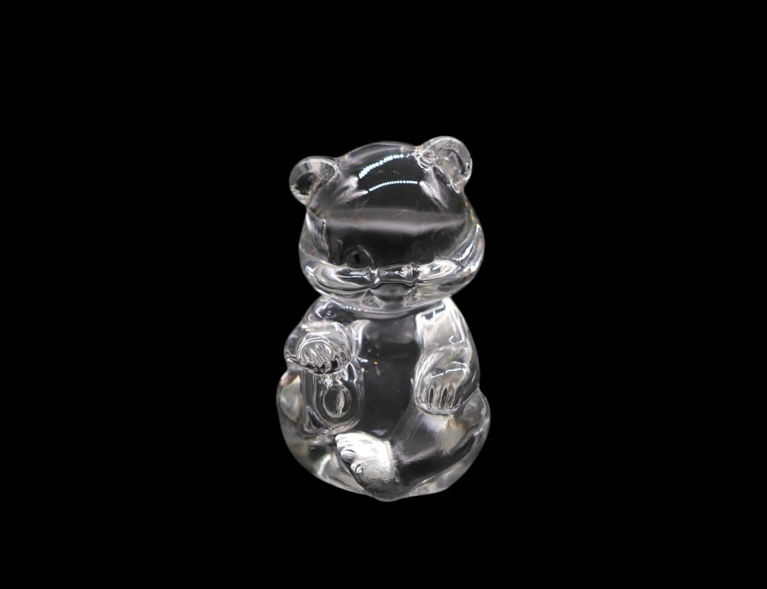 Fenton Art Glass Sitting Bear Cub Figurine (1 of 2)