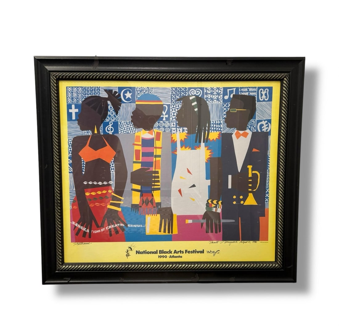 Authentic Signed by Vanette P. Honeywood 1990 National Black Arts Festival Framed Poster (1 of 4)