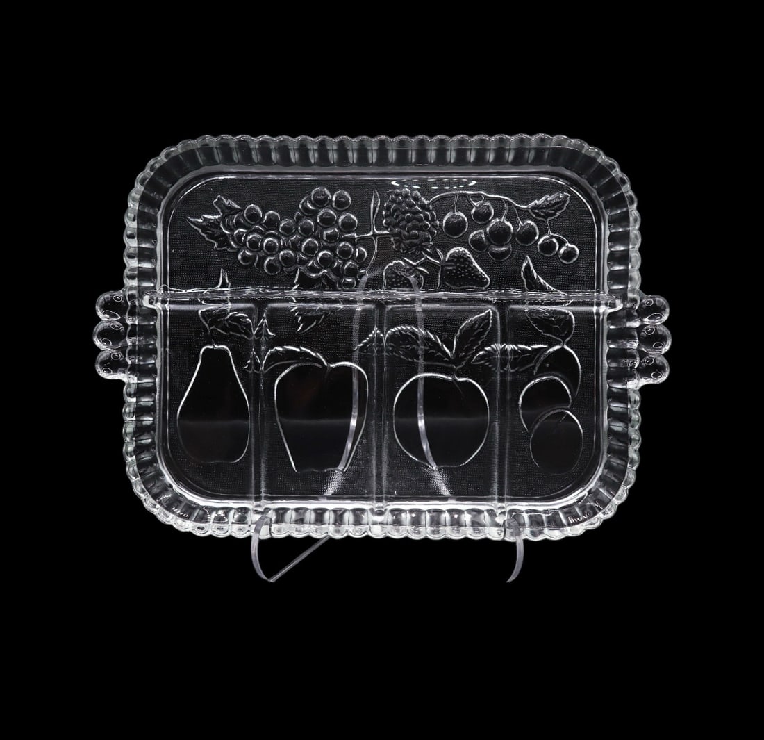 Indiana Glass Co. “Fruit Clear” 12” Inch Rectangular 5 Part Relish Tray (1 of 2)