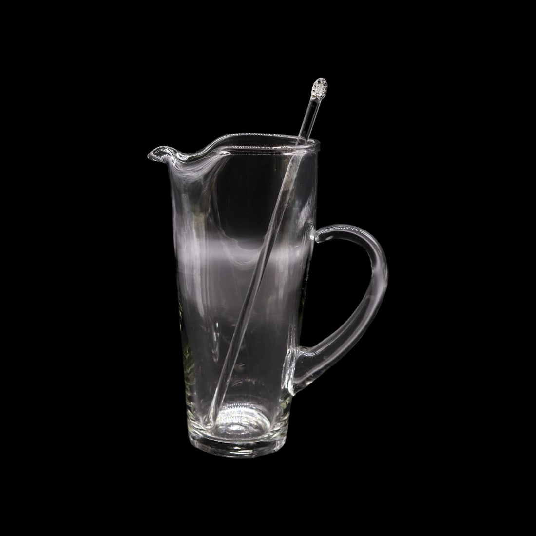 Mid-Century Modern Hand Blown Glass Martini Pitcher w/ Stirrer (1 of 3)