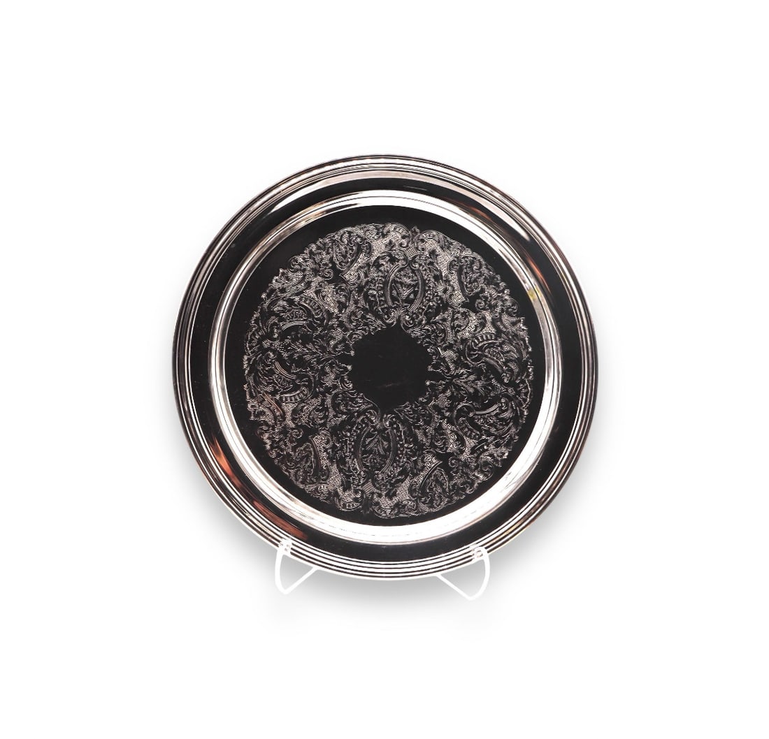 Oneida Silver #2395 Silverplate 12” Inch Round Tray (1 of 3)