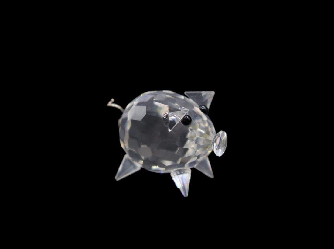 Swarovski Crystal “Barnyard Friends” Collection - Mini Pig w/ Wire Tail Figurine (1 of 3)