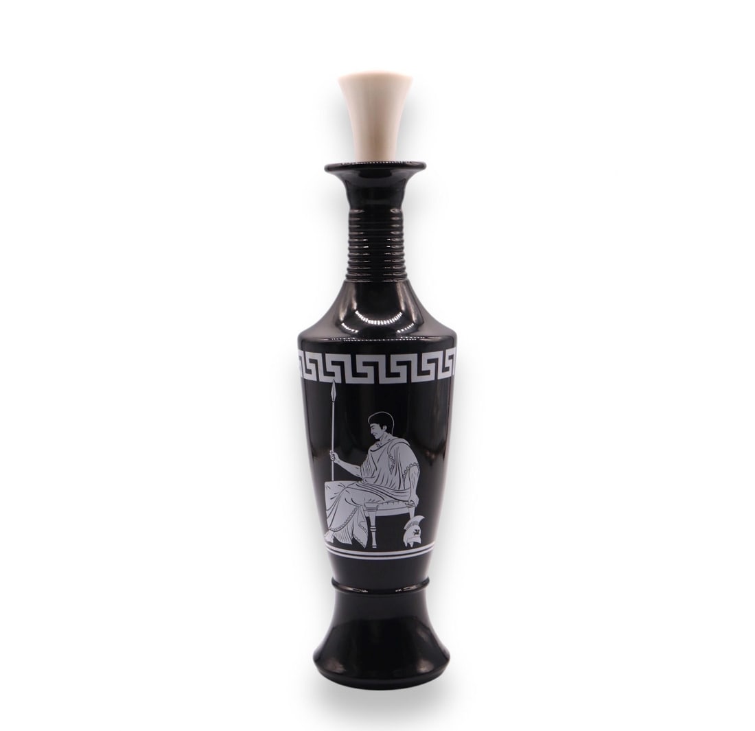Vintage 1958 Jim Beam Black Greek Motif Empty Decanter Liquor Bottle & Stopper (1 of 3)