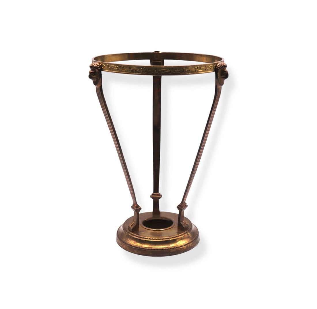 Vintage Brass Lions Head Large Plant Stand (1 of 4)