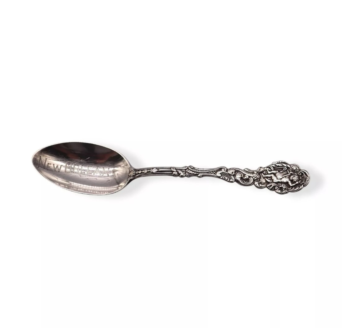 Gorham Sterling Silver “Versailles” Souvenier Spoon - New Orleans: Gorham sterling silver souvenir spoon from the "Versailles" pattern showcasing intricate detailing on the handle and a finely crafted "New Orleans" engraving on the bowl. Measuring 5 3/4 inches long,