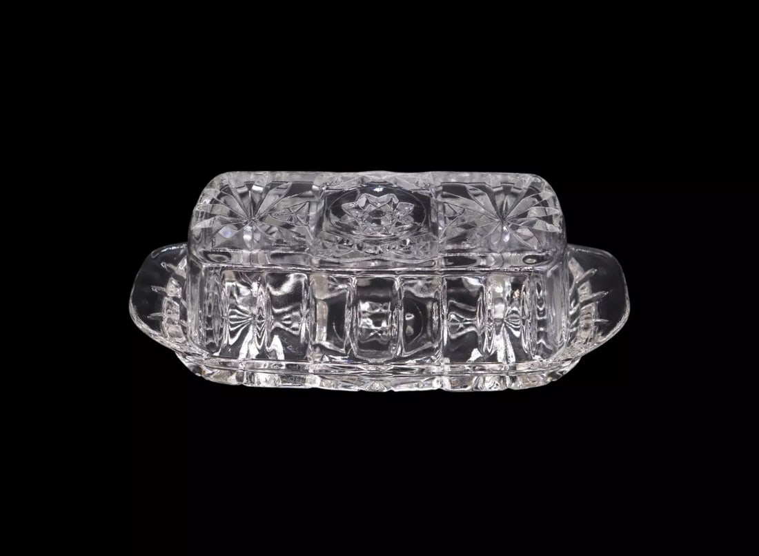 Anchor Hocking “Prescut Clear” 1/4 Pound Covered Butter Dish (1 of 2)