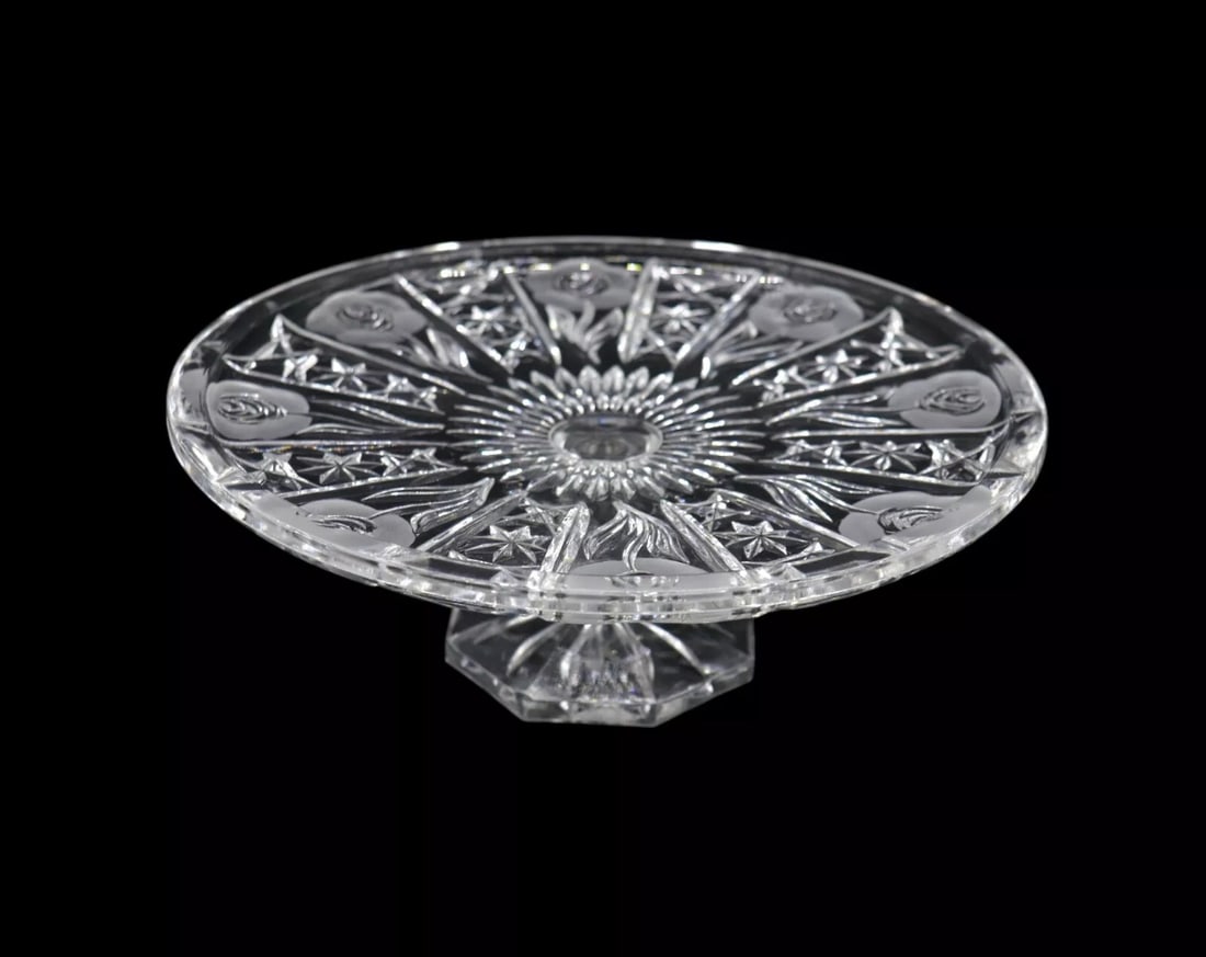 Leonard Crystal Cabbage Rose Pedestal Cake Stand (1 of 3)
