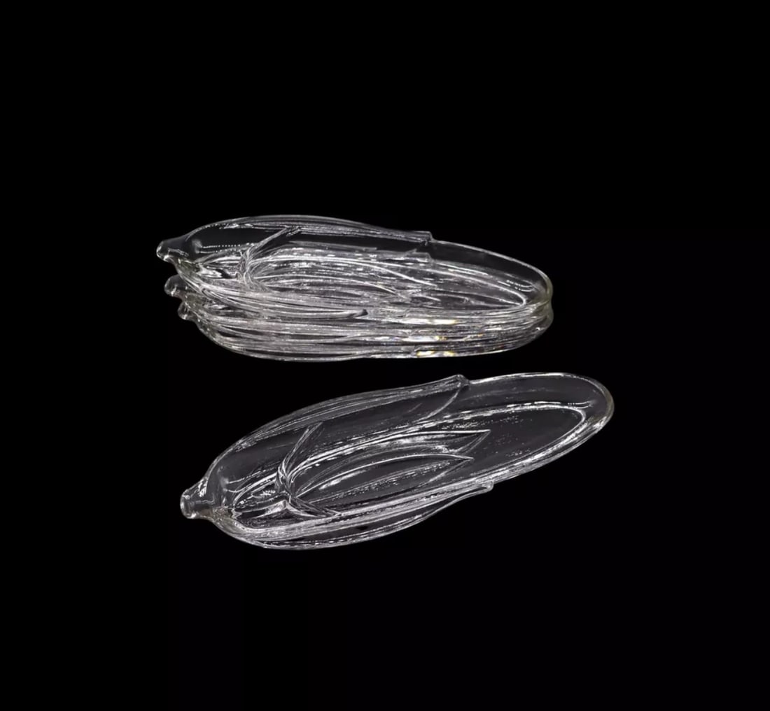 (4) Vintage Pressed Glass Corn on the Con Trays (1 of 3)