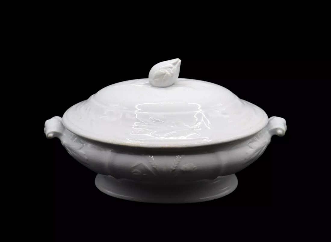 Antique J. Clementson Style White Ironstone Vegetable Server (1 of 3)