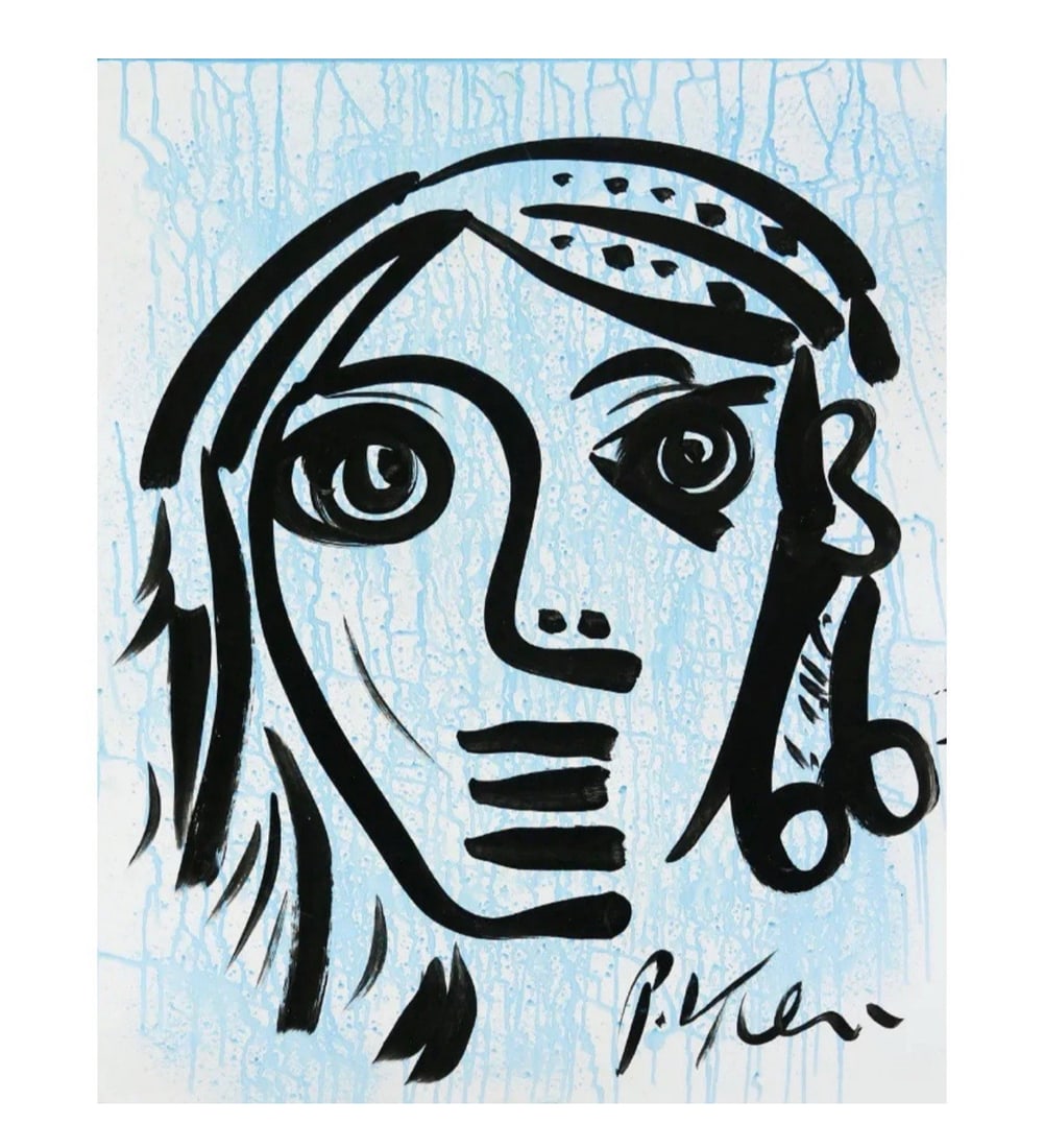 Peter Keil Abstract Expressionist Portrait of John Lennon Acrylic on Board & COA (1 of 3)