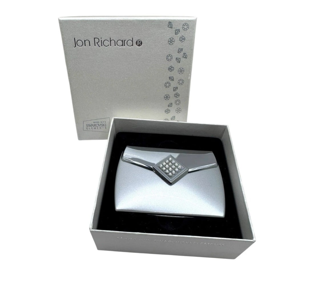 Vintage Jon Richard Compact Mirror W/ Swarovski Crystals 80s Style (1 of 2)