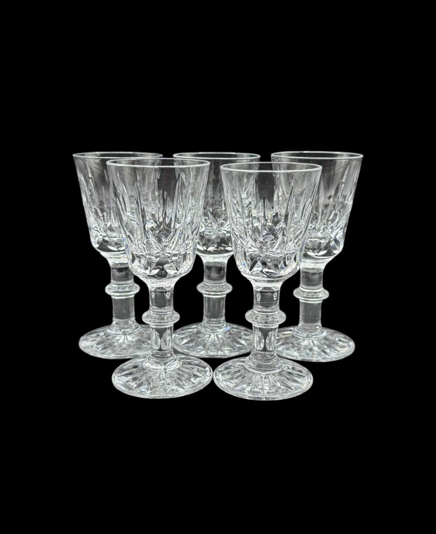 Vintage Royal Brierley Crystal Ascot Pattern Cordial Glasses - Set Of 5 (1 of 3)