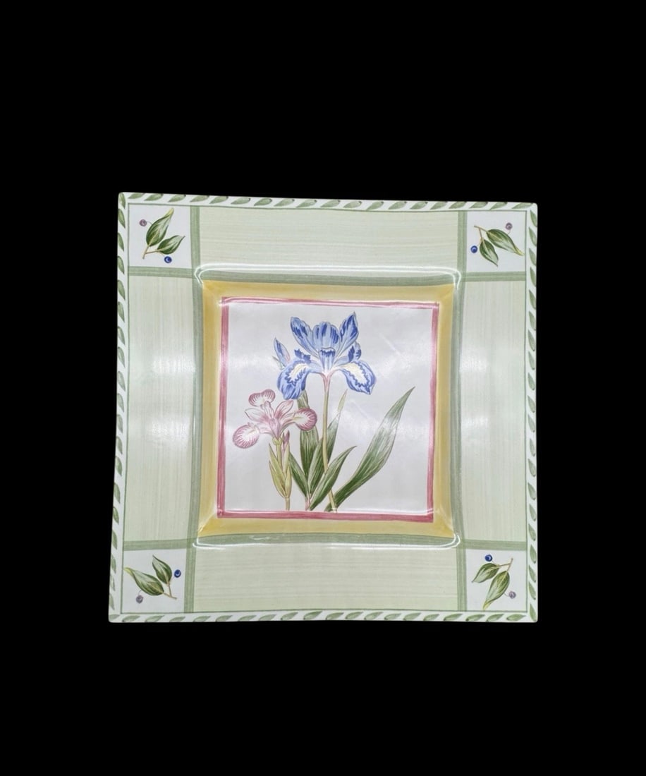 Noritake Gourmet Garden Portugal Large Platter Iris Floral Pottery Handpainted (1 of 2)