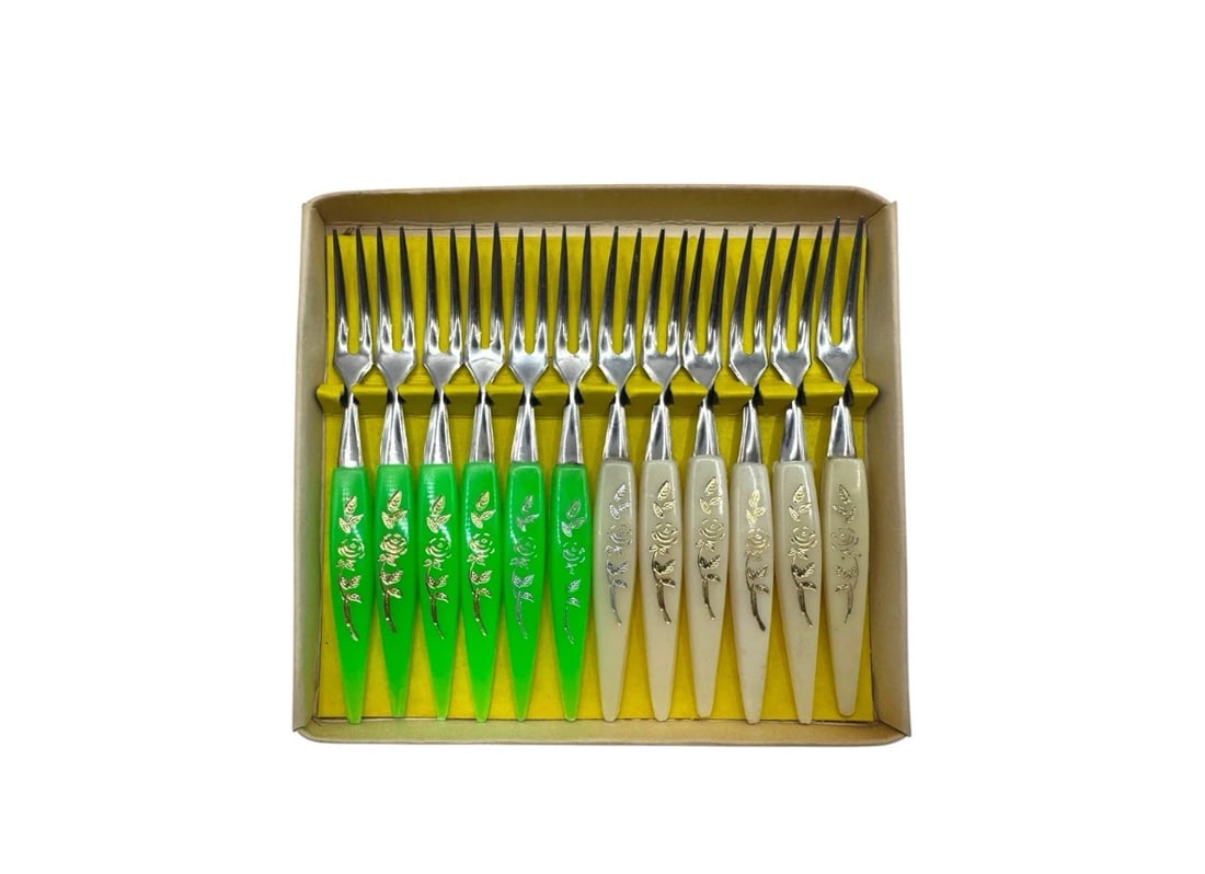 Vintage Little Fork Cocktail Set of 12 Mini Appetizer Shrimp Oyster Buffet MCM (1 of 3)