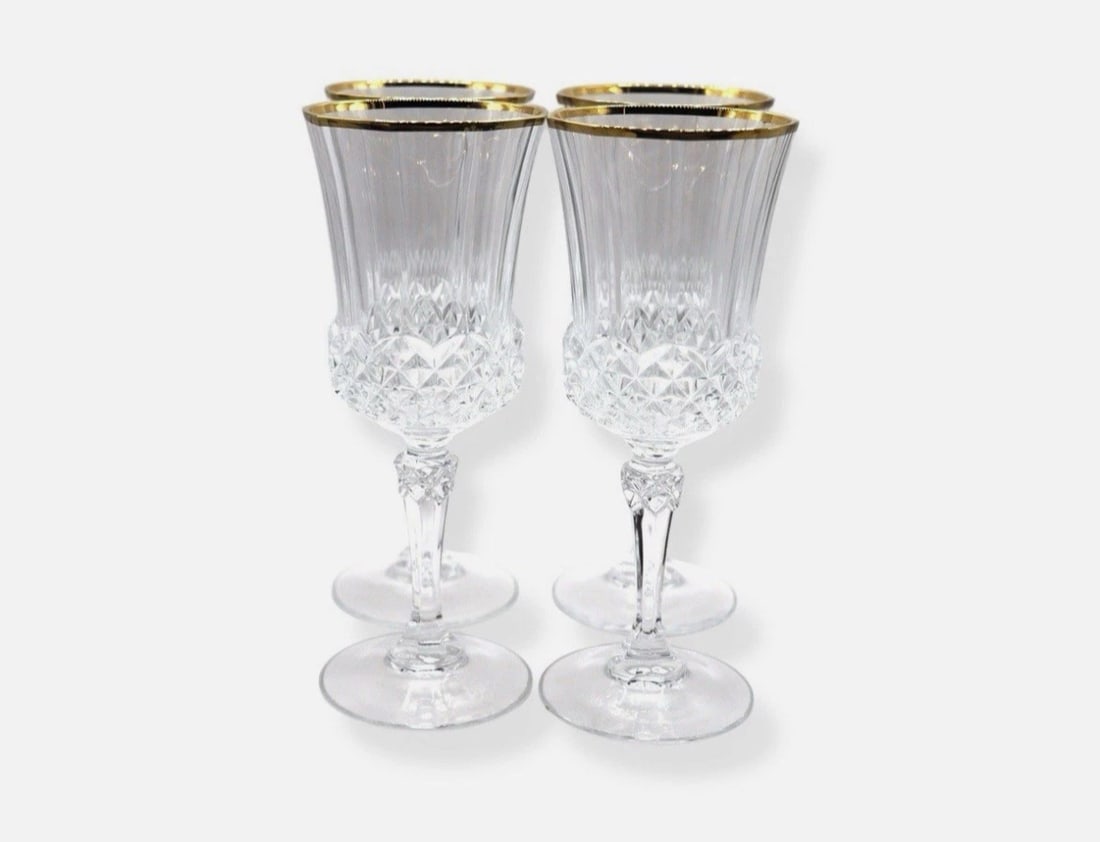 (4) Cristal D’Arques-Durand “Valencay Gold” Water Goblets (1 of 2)