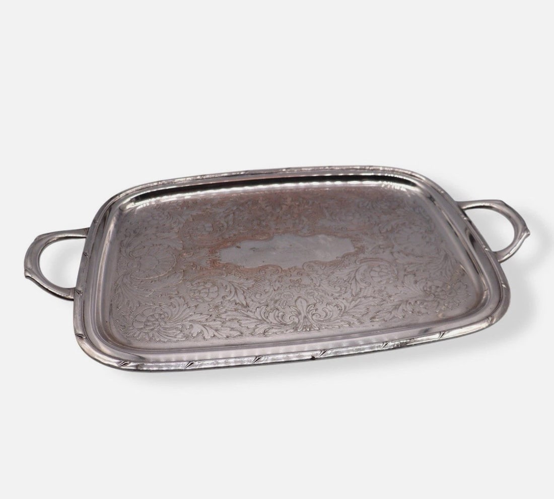 1881 Rogers “Croydon” Silverplate Butlers Serving Tray (1 of 3)