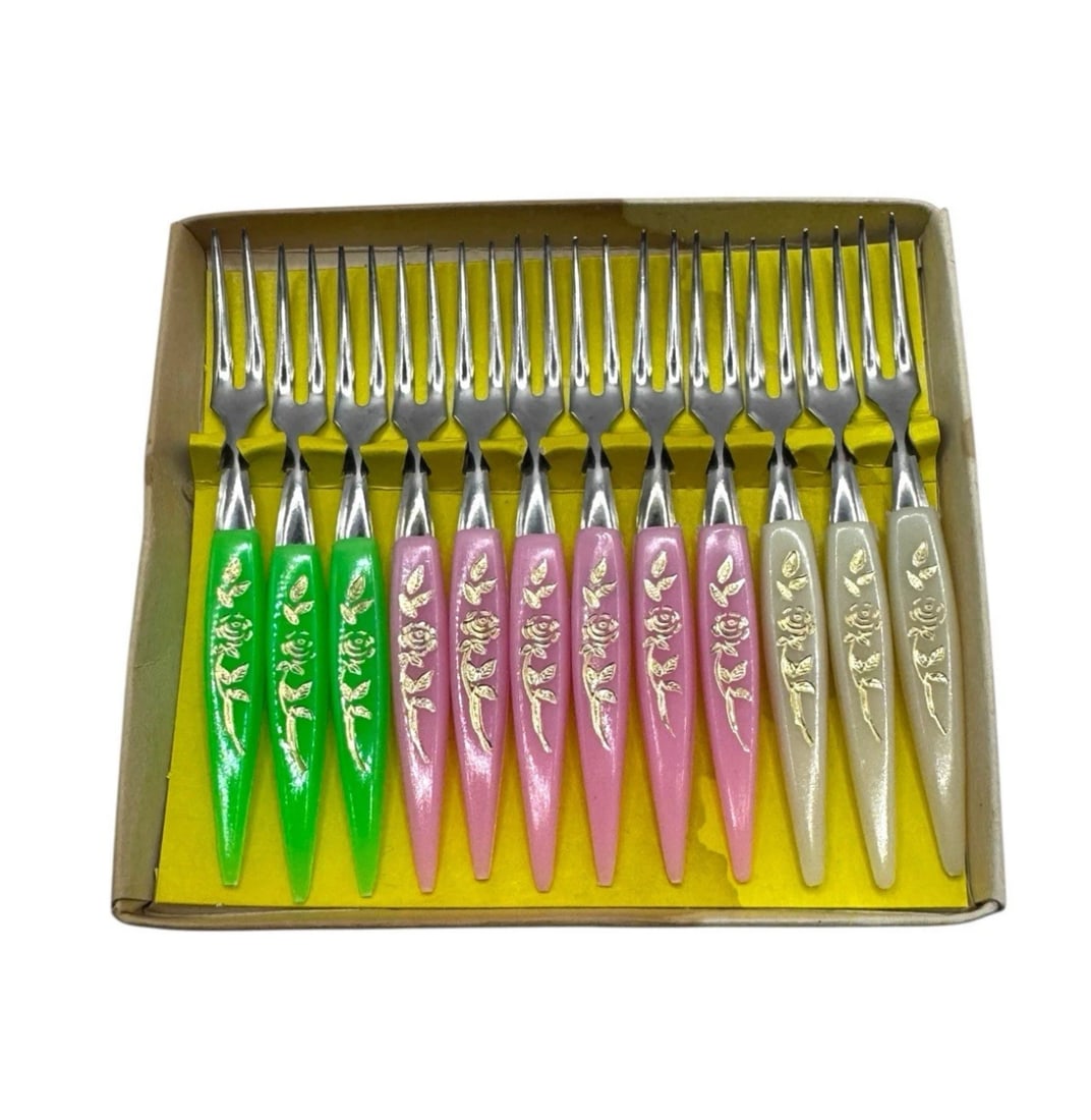 Vintage Little Fork Cocktail Set of 12 Mini Appetizer Shrimp Oyster Buffet MCM (1 of 3)