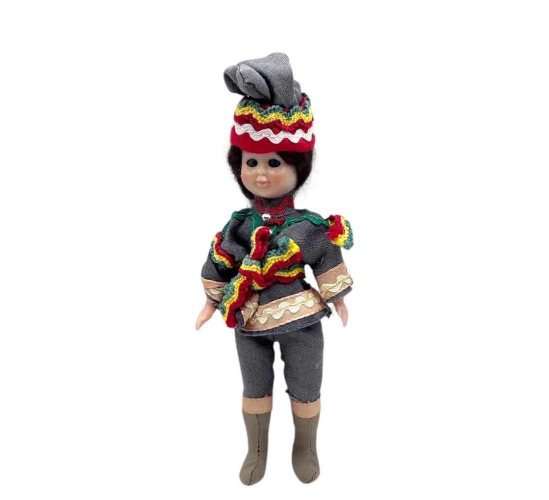 Vintage Scandinavian Saami Folk Girl Doll: The Vintage Scandinavian Saami Folk Girl Doll is a 7-inch play doll that represents traditional Saami culture. This doll is gender-specific as a girl doll, making it a unique and authentic representat