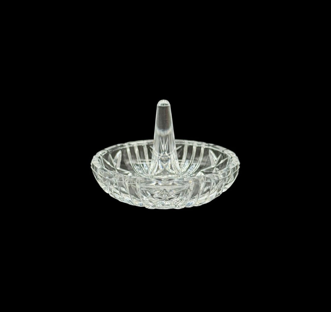 Vintage E&R Golden Crown West Germany Lead Crystal Ring Dish (1 of 2)
