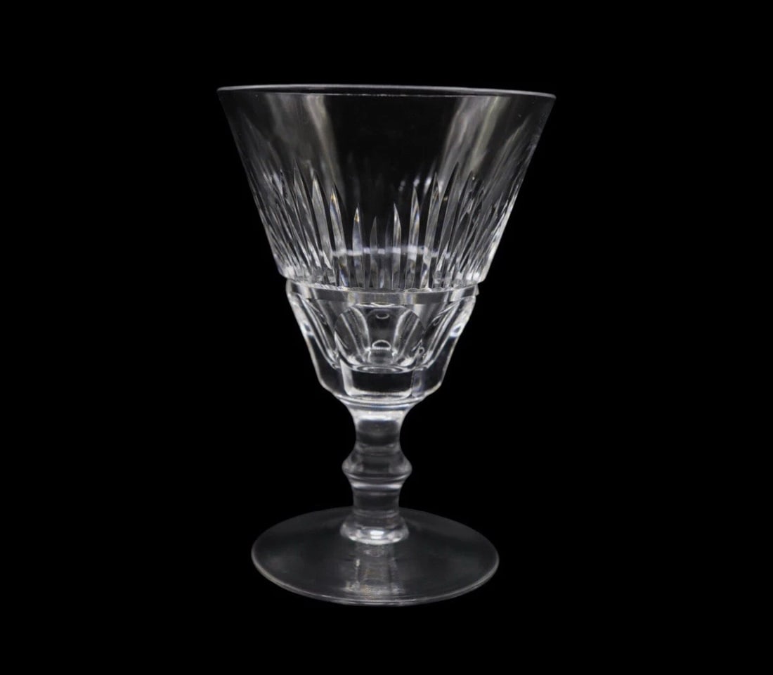 Waterford Crystal “Mourne” Water Goblet: The Waterford Crystal "Mourne" Water Goblet is a vintage piece of drinkware originating from Ireland in 1970. This modern, clear crystal goblet features an elegant Art Nouveau style, making it suitabl