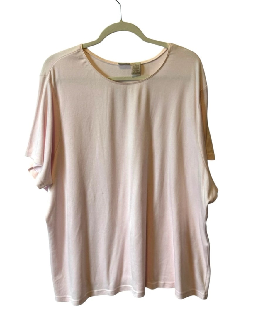 NWT Women’s Merona Round Neck Pullover Light Pink Blouse / Tshirt - Size 3X (1 of 3)