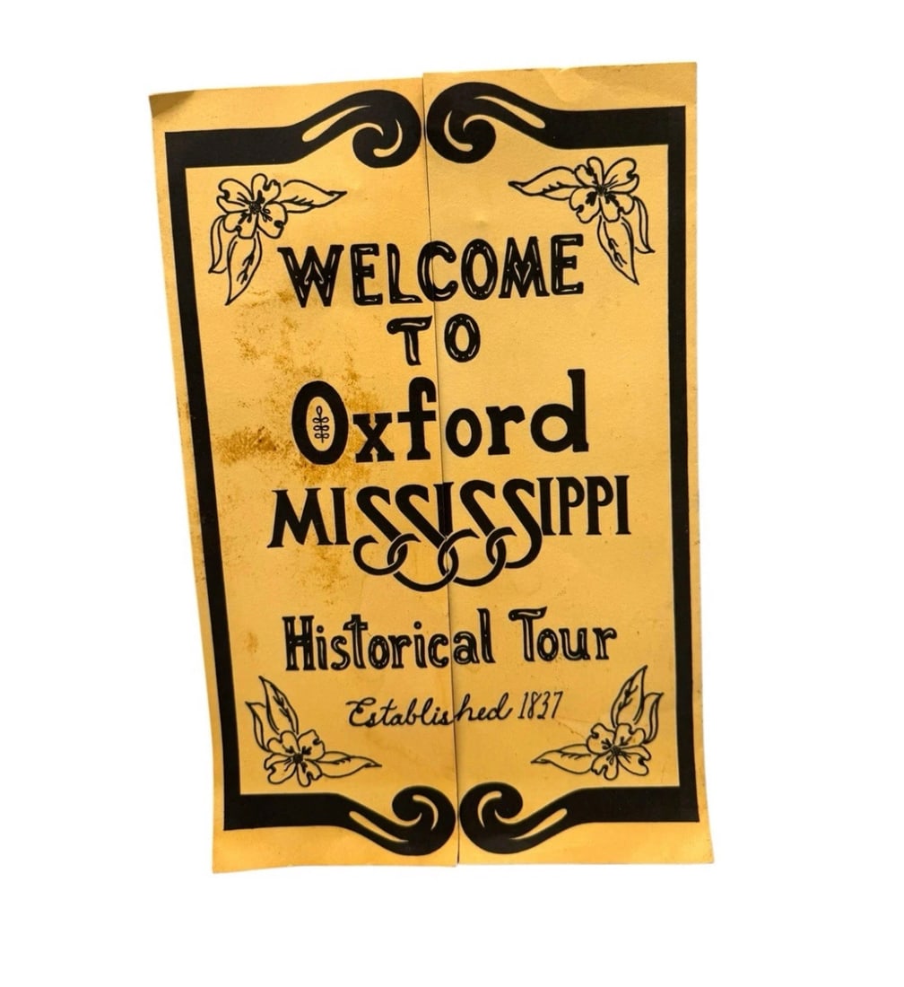 Welcome To Oxford Mississippi Historical Tour Large Pamphlet 1984 Art By Lawson (1 of 3)