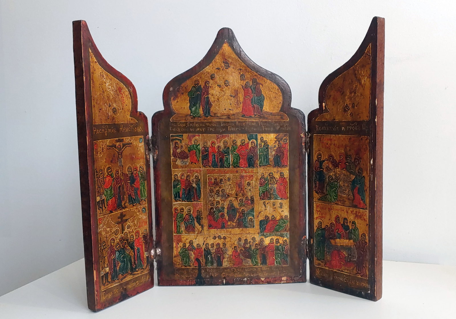Hand Painted Christ Russion Icon Skladen (1 of 3)