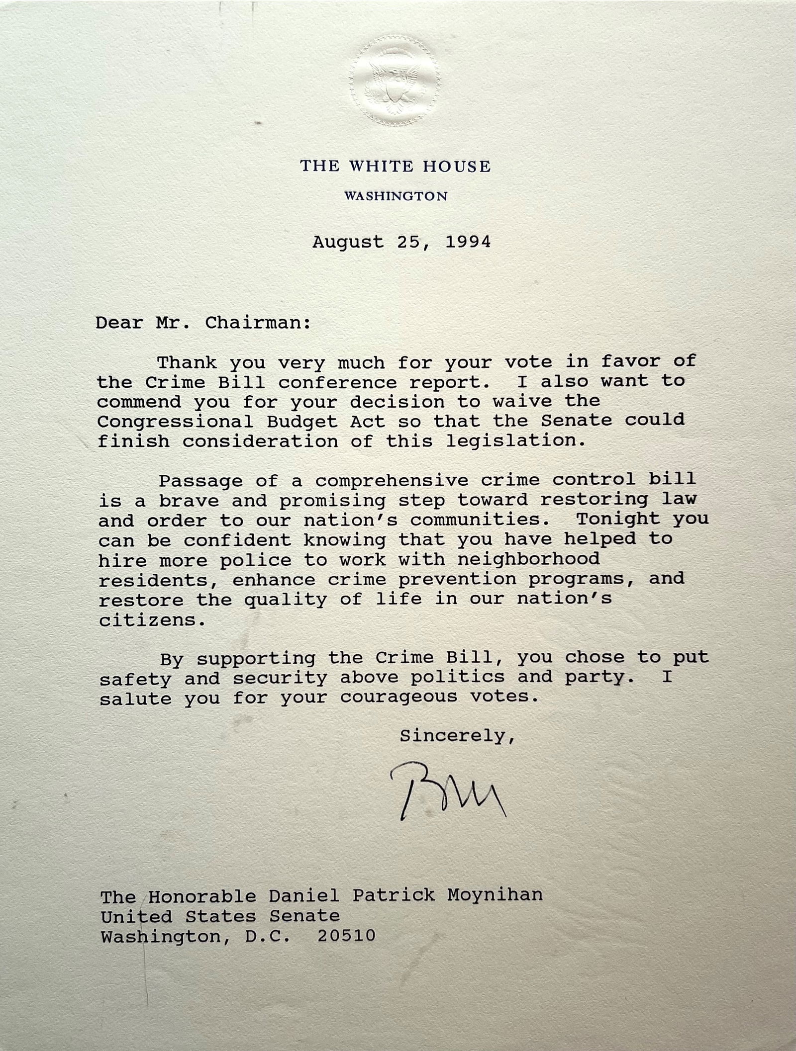 President Clinton and the Passage of the Violent Crime Control and Law Enforcement Act (1 of 1)