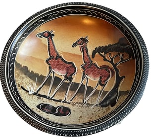 <b>African Motif Hand Painted Plate</b> 