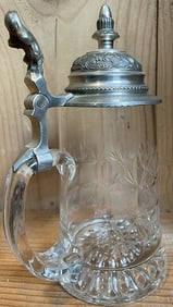 Vintage Rastel Etched Glass Beer Stein