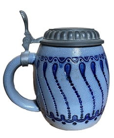 Vintage ERBO ZINN Meta Lidded Beer Stein