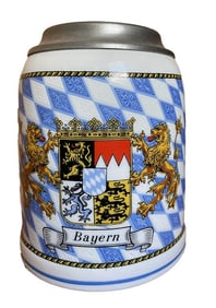 Vintage Bayern Lidded Beer Stein