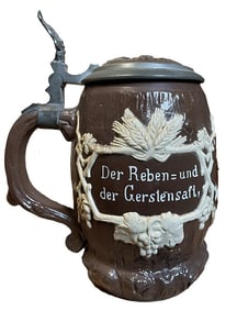 Antique Mettlach “Harvest” Beer Stein
