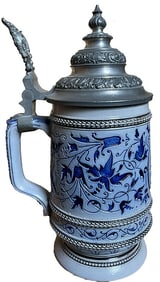 German Stein Blue Salt Glaze Stoneware