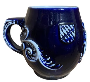 German Ceramic Cobalt Blue Beer Mug