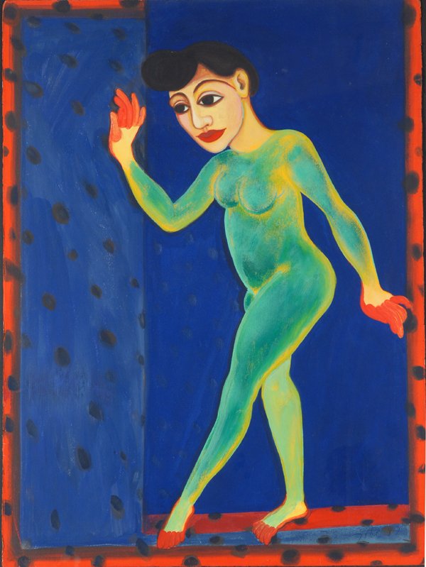 GOGI SAROJ PAL (b.1945): Untitled Gouache on Paper 22 x 30 in Signed & dated l.r '97