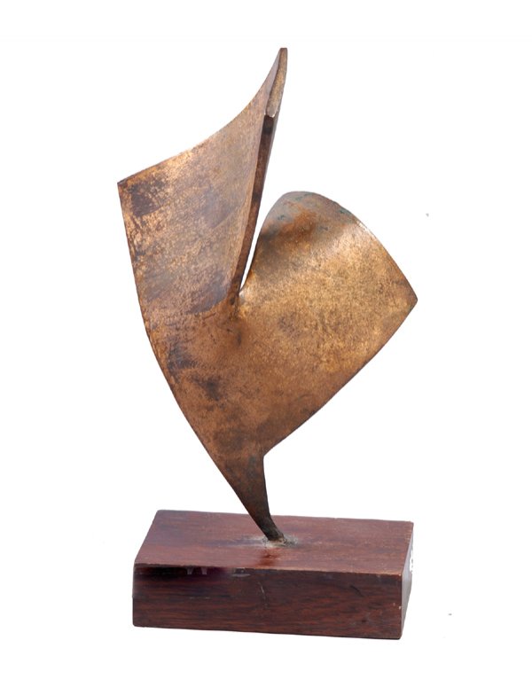 SANKHO CHAUDHURI (1916 – 2006): "Untitled Bronze Sculpture 11.5 x 8 in ( 13 x 8 in with stand) "