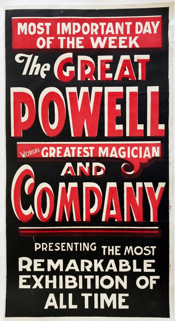 Frederick Eugene Powell Magician Poster, Letter Lot (1 of 3)