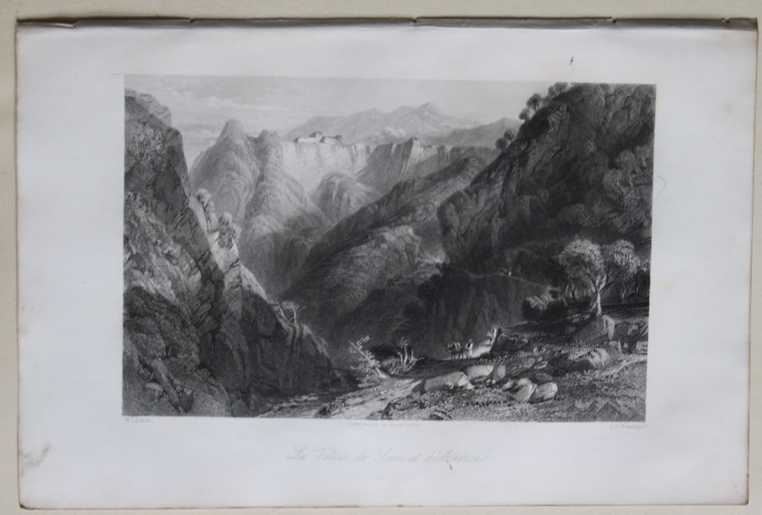 Soule Valley by T Allom 1855: This engraving is from Histoire de l'Empire Ottoman depuis anciens jusqu’a nos jours (History of the Ottoman Empire from ancient times to the present day) by Theophile Lavallee. Published by Garnier