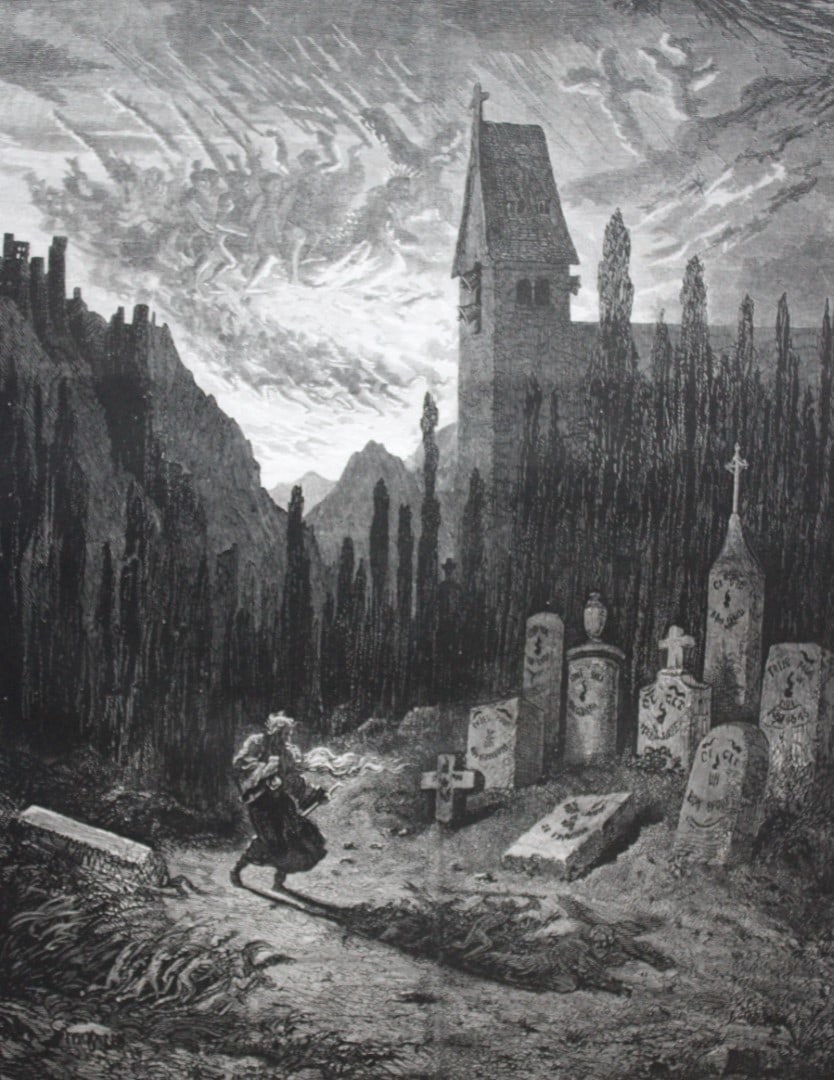 Original wood engraving by Gustave Dore 1857 (1 of 2)