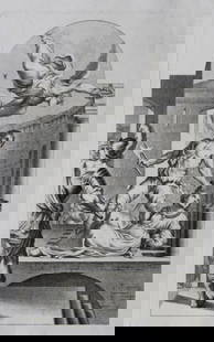 Rare engraving from school of Lodovico Carracci 1776: This rare copper engraving is from Il Claustro di S. Michele in Bosco di Bologna dipinto dal famoso Lodovico Carracci e da altri Eccellenti Maestri usciti Dalla Sua Scuola descritto ed illustrato da G