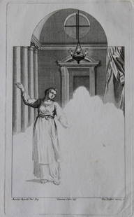 Rare engraving from school of Lodovico Carracci 1776: This rare copper engraving is from Il Claustro di S. Michele in Bosco di Bologna dipinto dal famoso Lodovico Carracci e da altri Eccellenti Maestri usciti Dalla Sua Scuola descritto ed illustrato da G