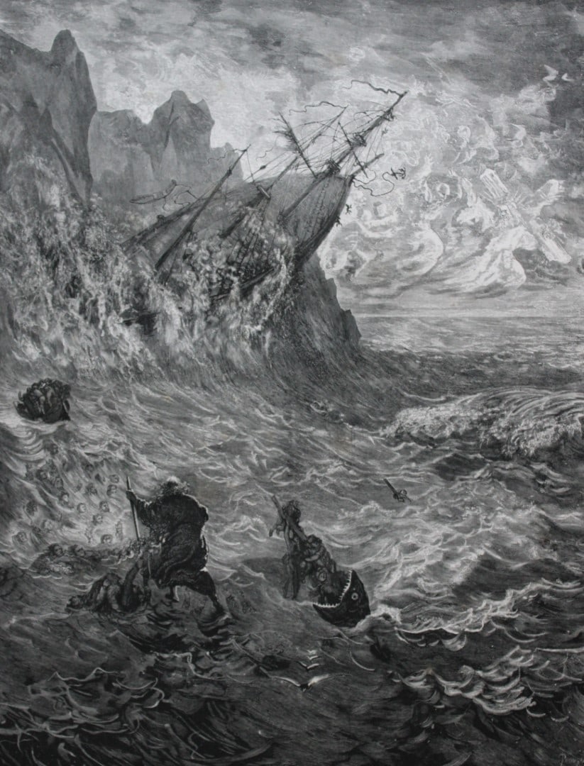 Original wood engraving by Gustave Dore 1857 (1 of 2)